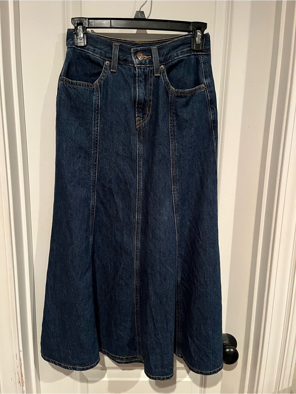 Levi Strauss & Co Women's Blue Denim Long Flare Skirt